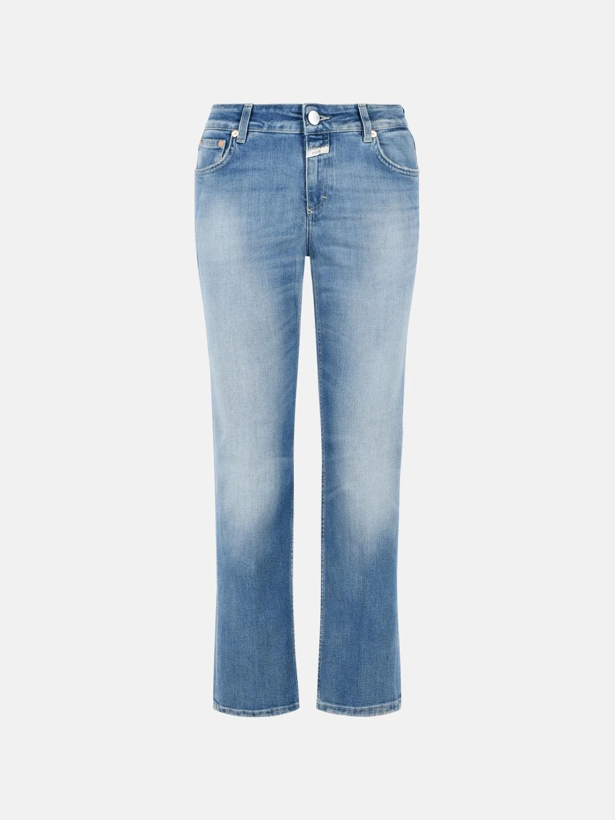 'JUNNA' BLUE COTTON BLEND JEANS - 1