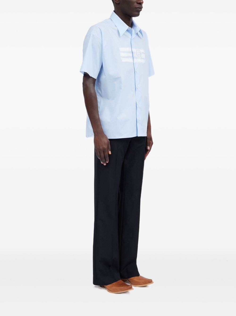 numbers-motif shirt - 3