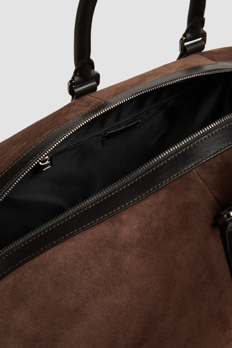 Tech Suede Leather-Trimmed Duffle Bag 5
