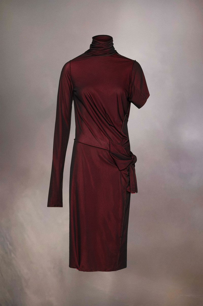 Asymmetric ruched dress 1