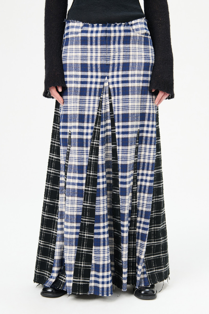 Our Legacy Rebel Skirt Blue and Black Coastal Flannel outlook