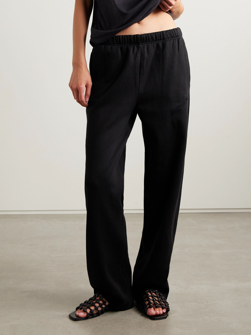 SKIMS Classic Cotton-Blend Jersey Straight-Leg Pants - Onyx Black outlook