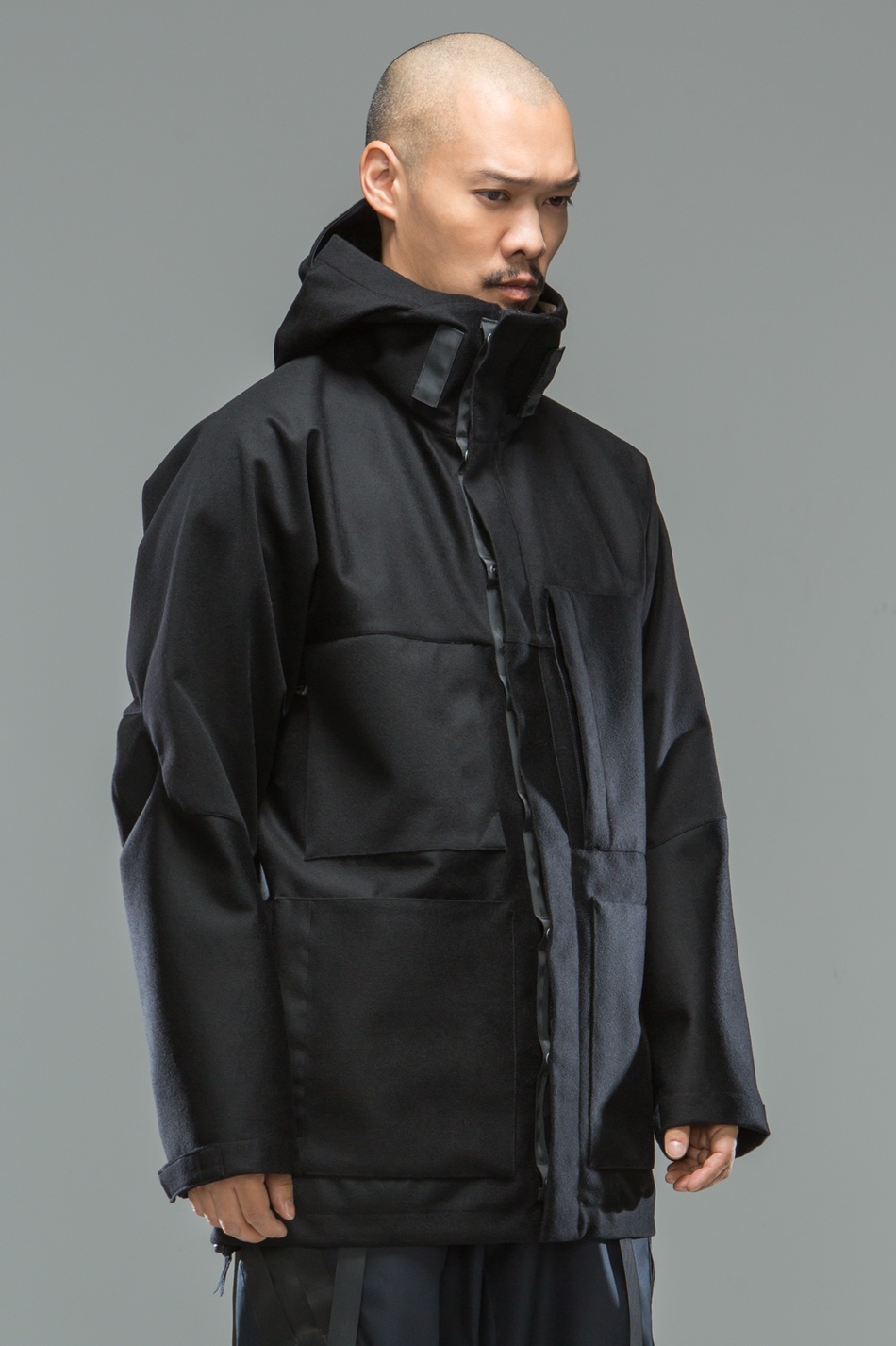 J54-LP 3L Wool Doeskin Parka Black - 3