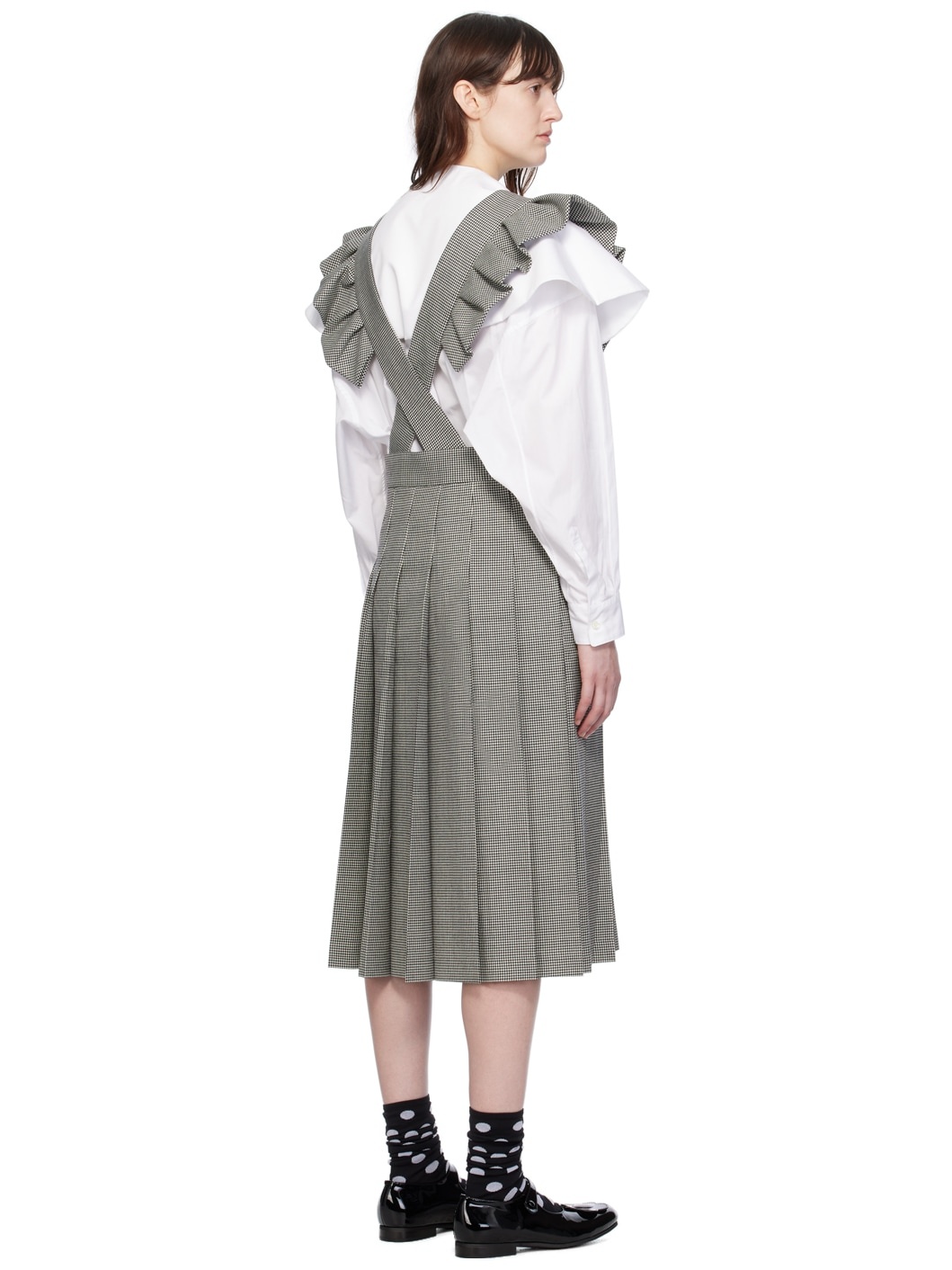 Gray Pinafore Midi Skirt - 3