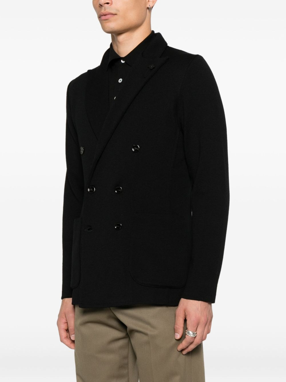 double-breasted wool jacket - 3