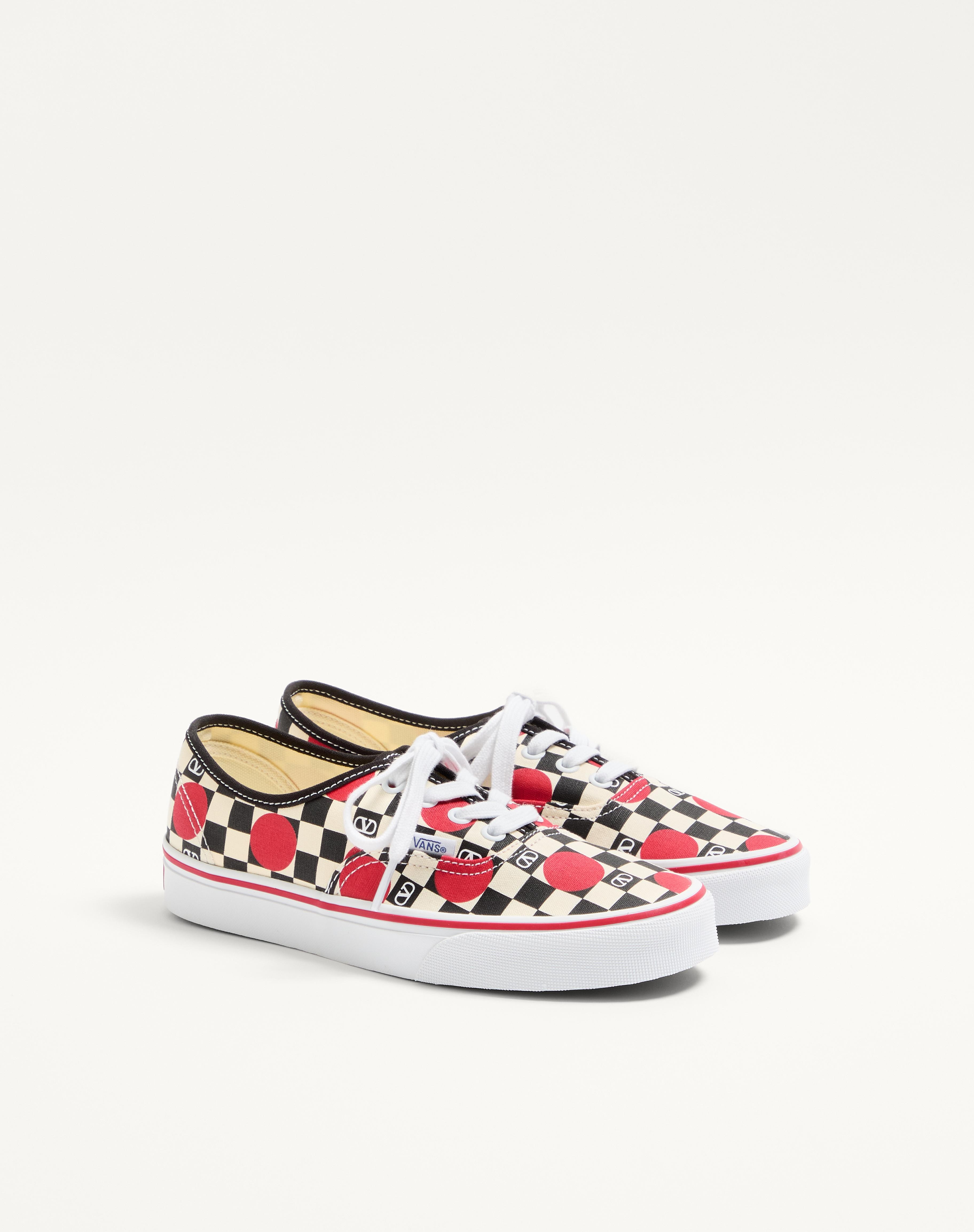 VALENTINO GARAVANI AND VANS LOW-TOP TRAINER IN FABRIC WITH VLOGO CHECKERBOARD PRINT AND POLKA DOT DE - 3