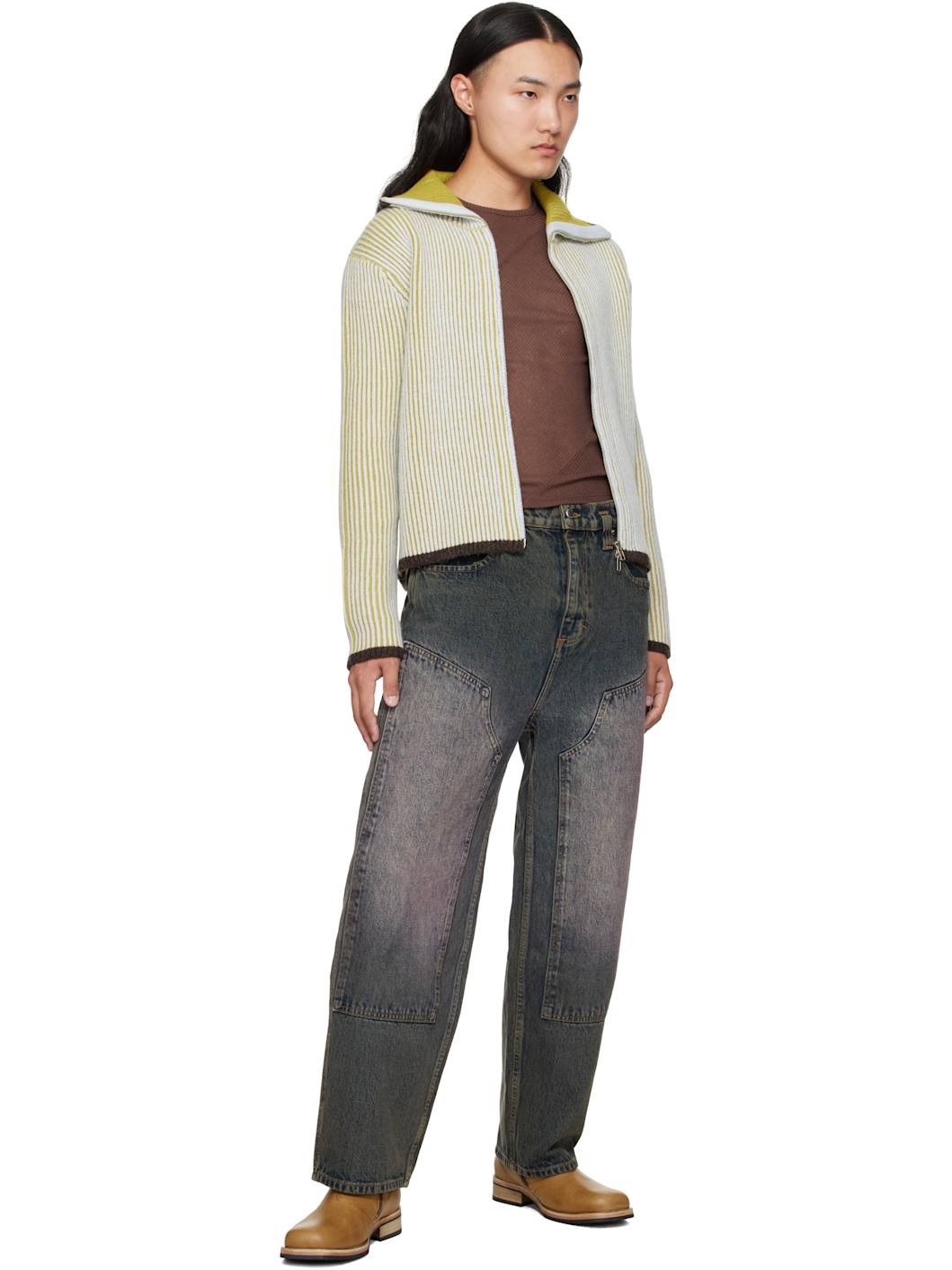 Blue Double Knee Baggy Jeans - 4