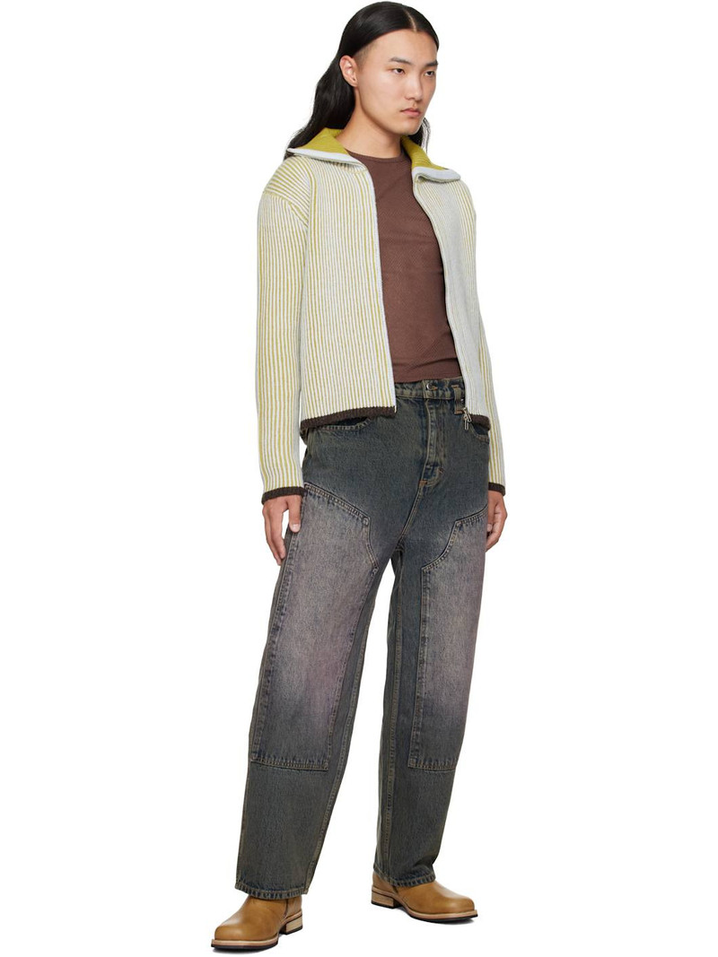 ECKHAUS LATTA Blue Double Knee Baggy Jeans outlook