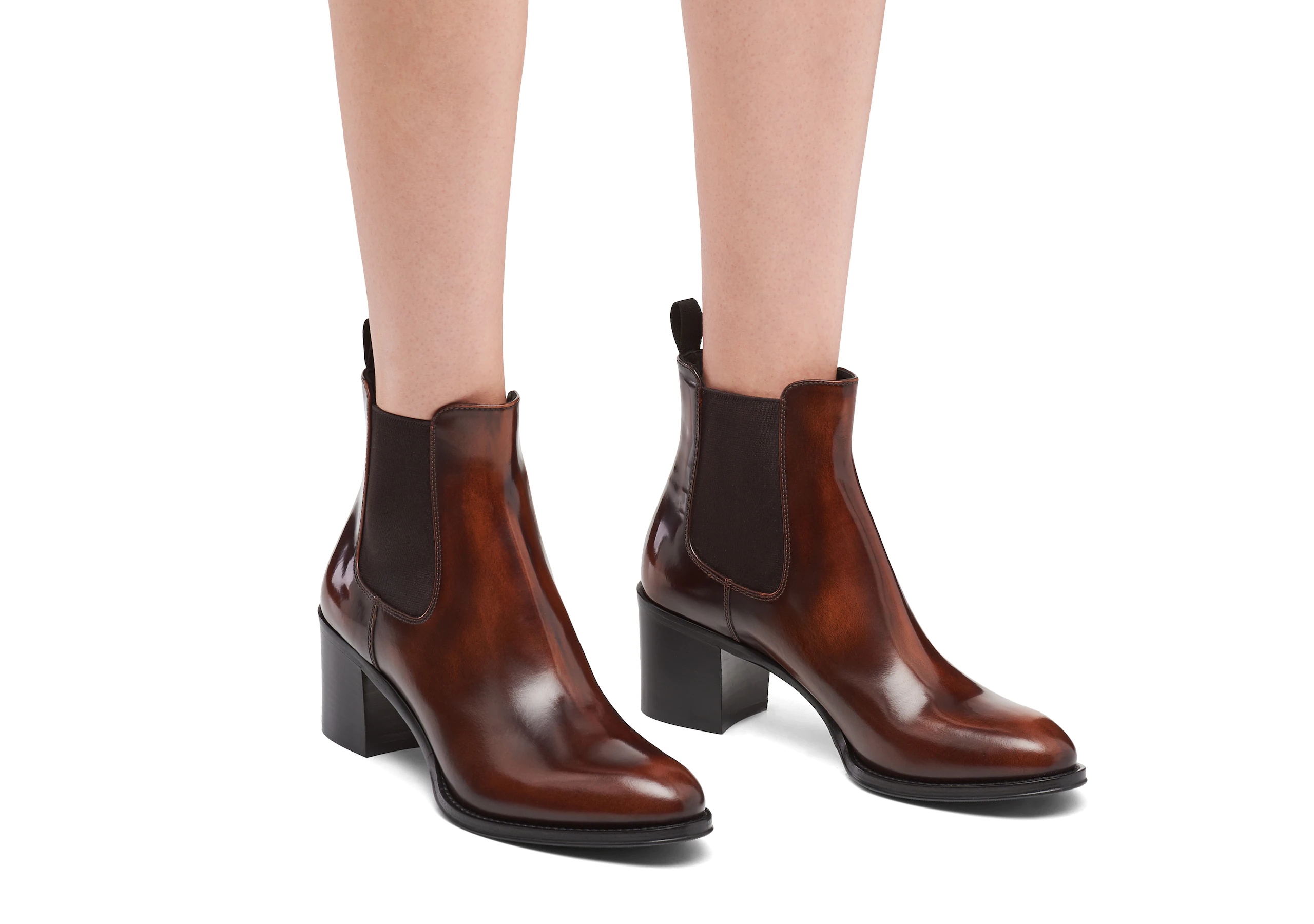 Shirley 55
Polished Fumè Heeled Boot Tabac - 4