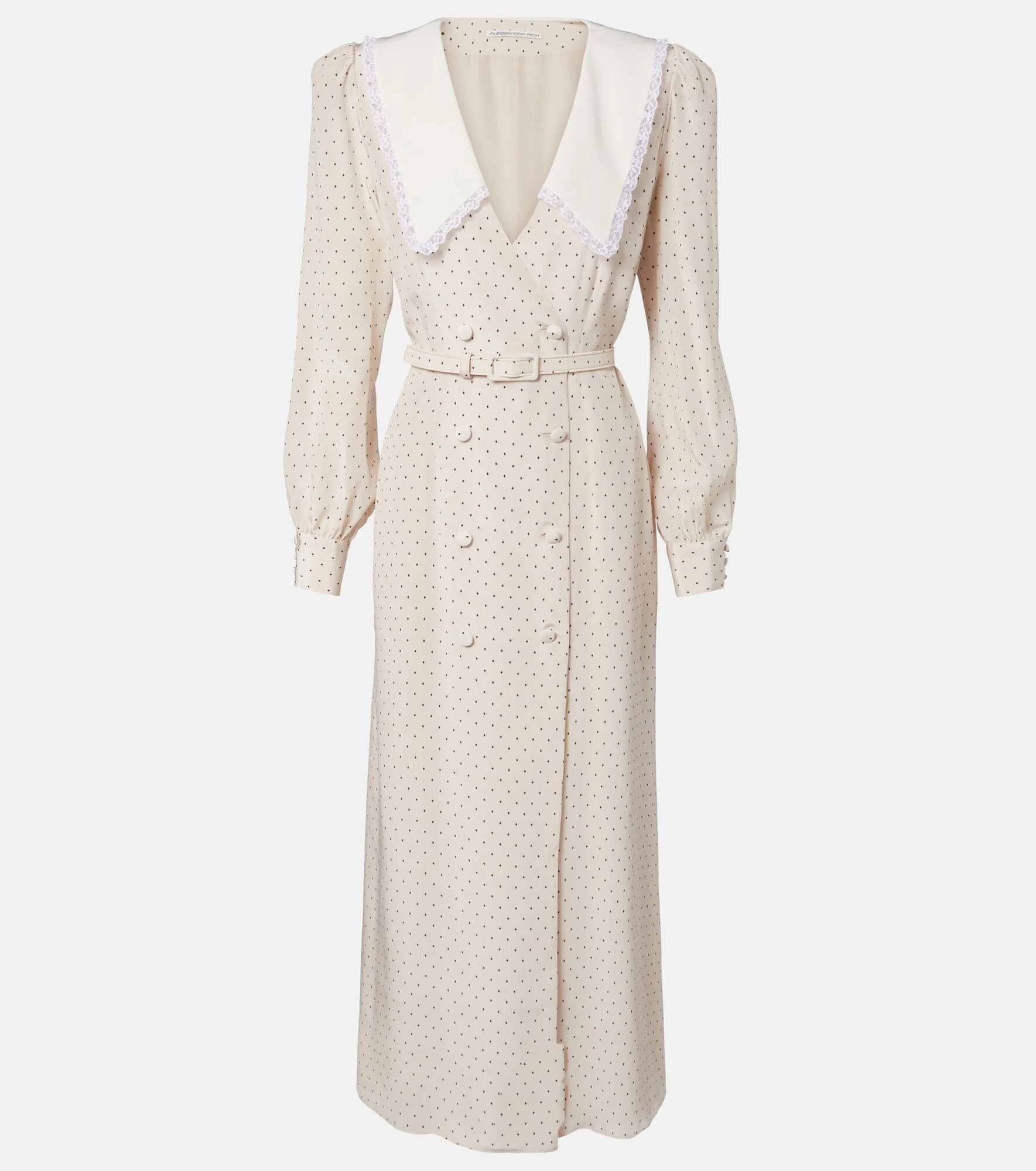 Polka-dot silk midi dress - 1