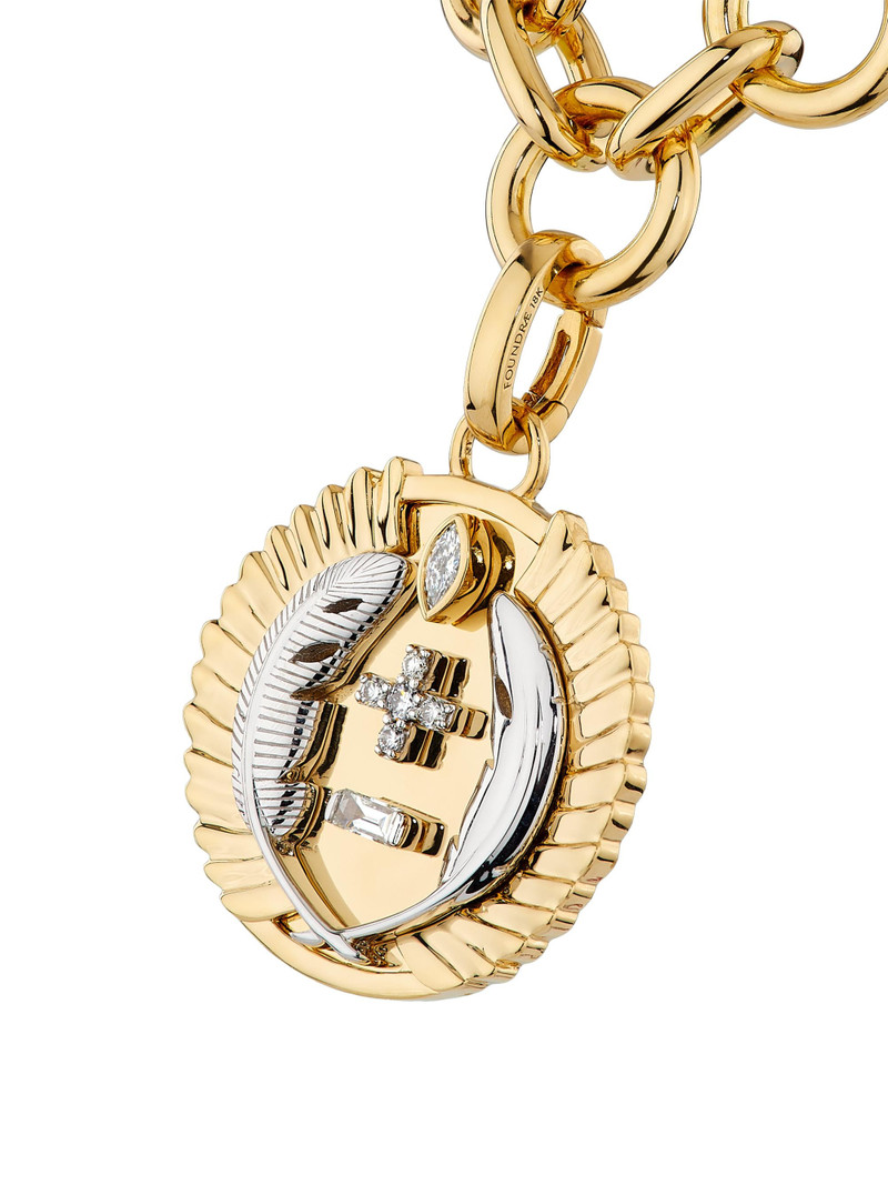 Women's Vivacity 18K Yellow & White Gold & 0.15 TCW Diamond Midsize Mixed Link Necklace - Yellow Gol 1