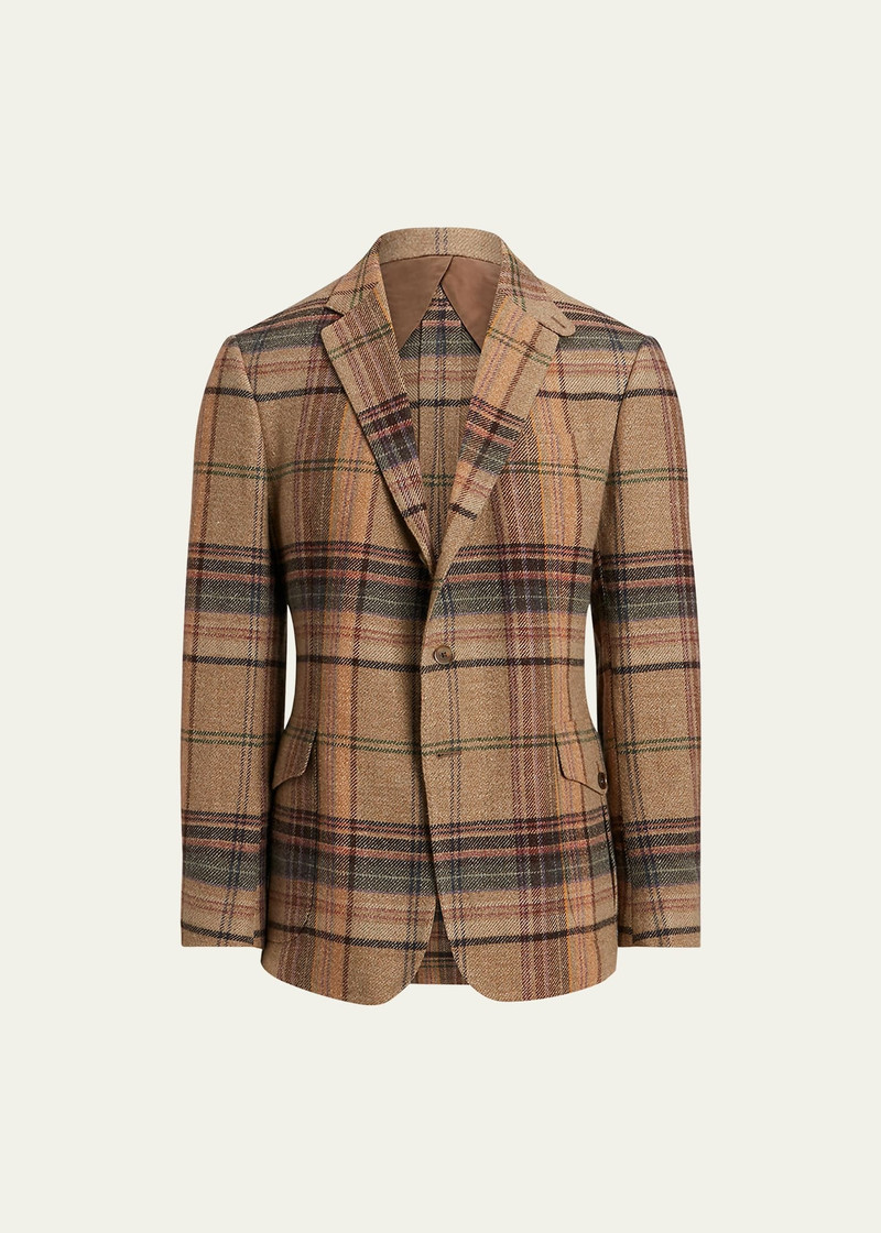 남자의 켄트 손 - 실패한 격자 무늬 Tweed 스포츠 코트 1