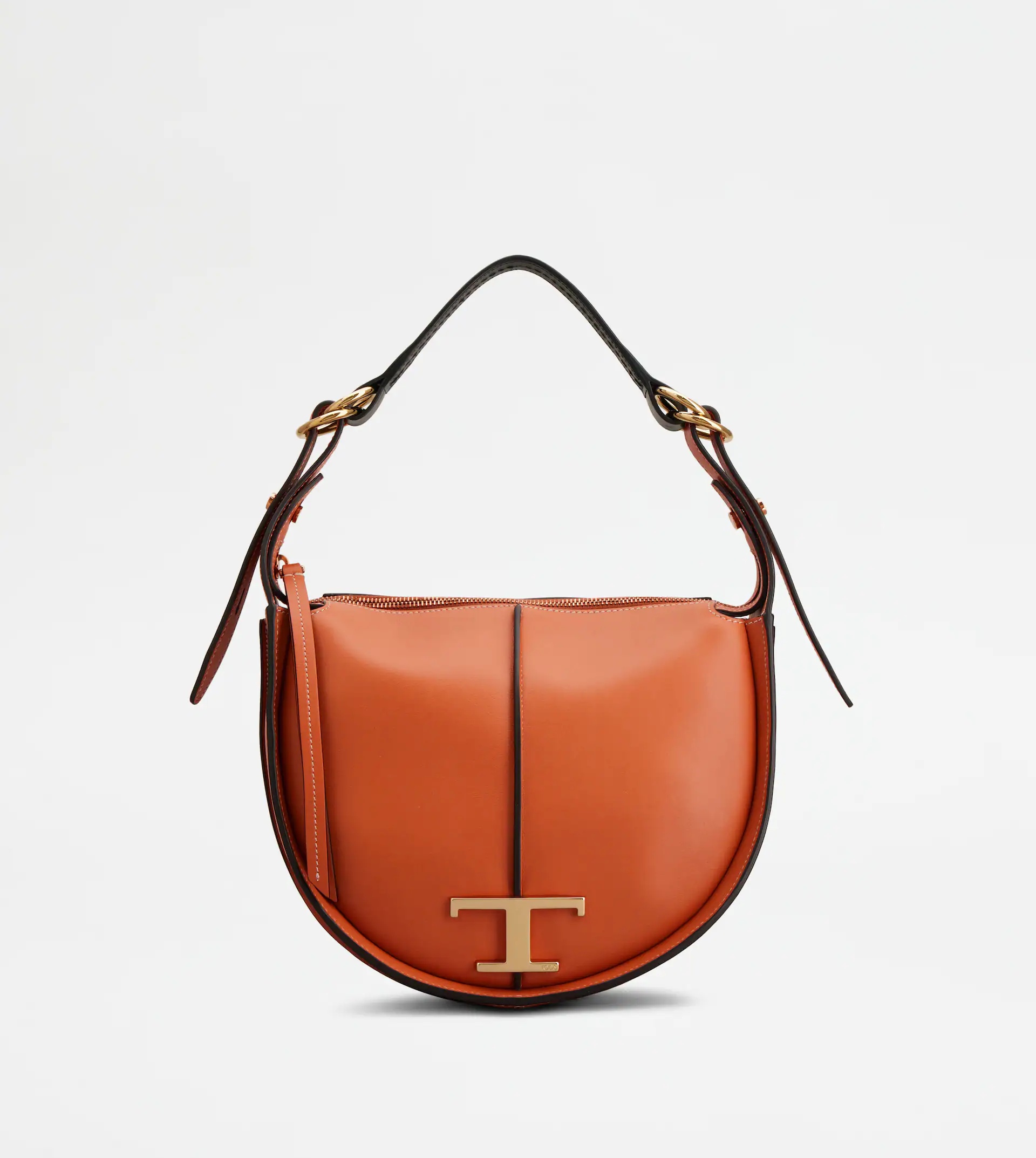 TIMELESS HOBO BAG IN LEATHER SMALL - ORANGE - 1