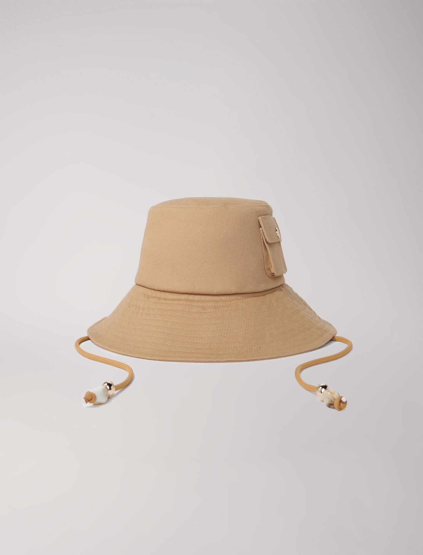 Beaded drawstring bucket hat - 1