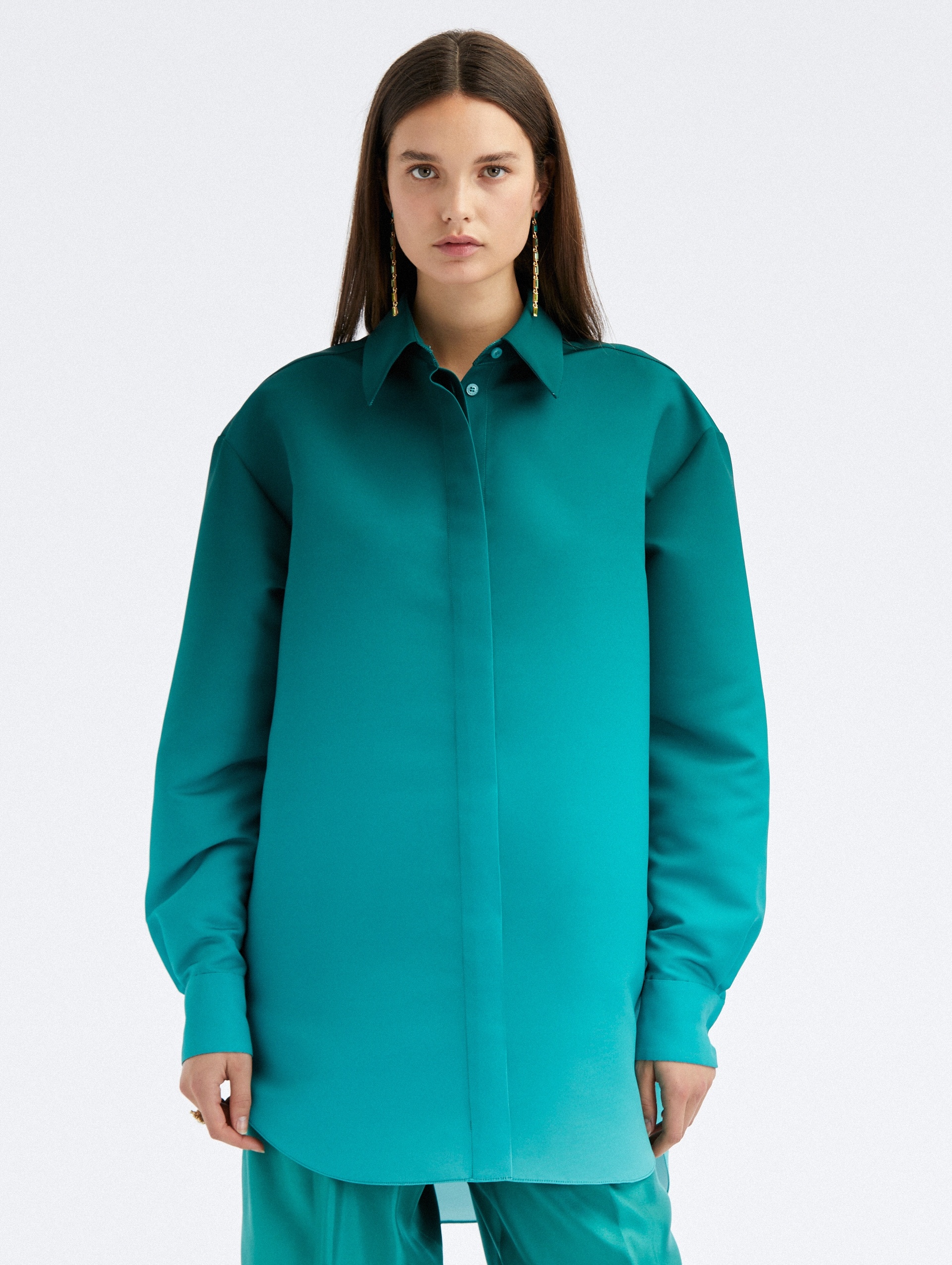 OMBRE OVERSIZED COTTON BLOUSE - 1