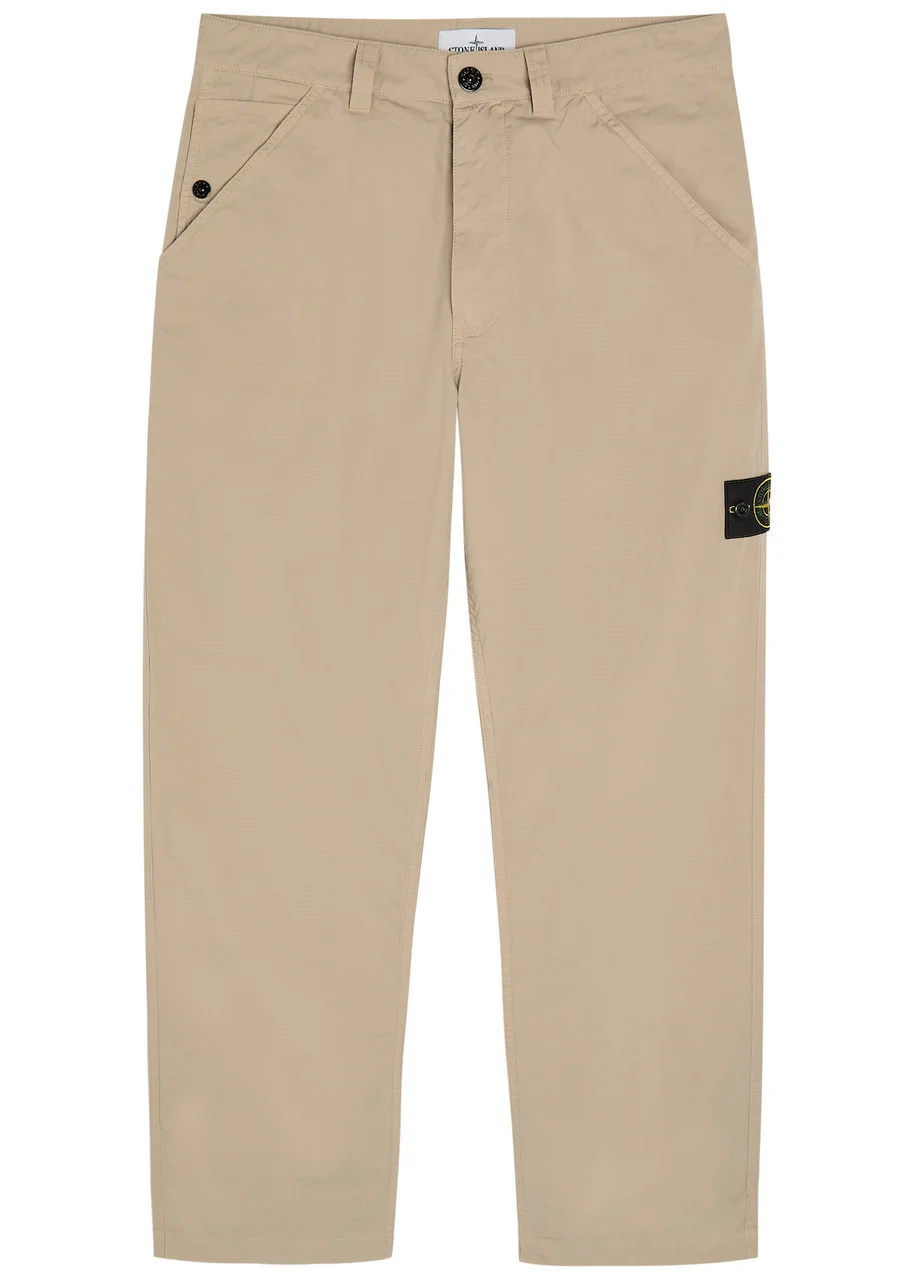 Stone Island Cotton Ripstop Straight-leg Cotton Trousers - 1