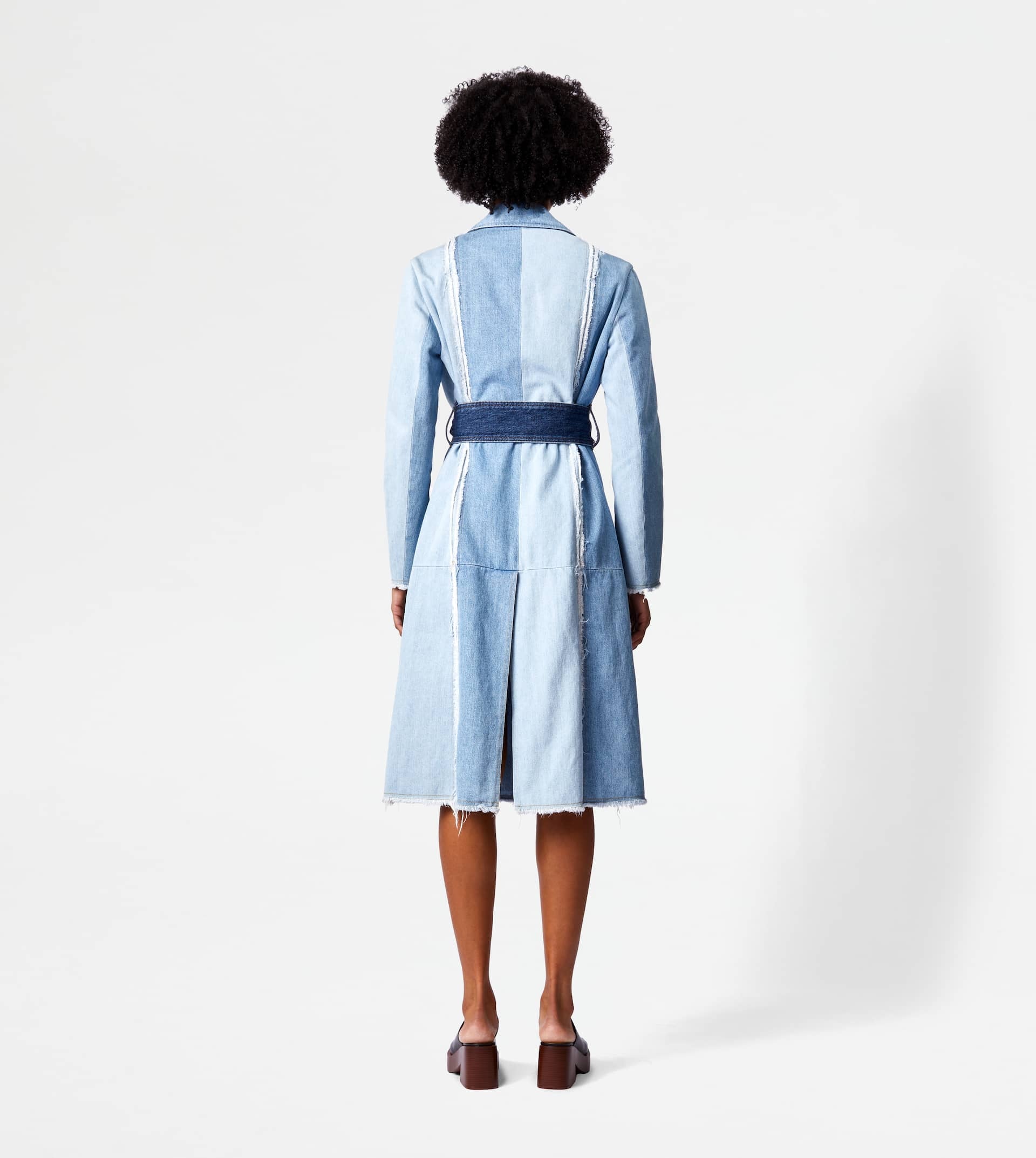 TRENCH COAT IN DENIM - BLUE, LIGHT BLUE - 3