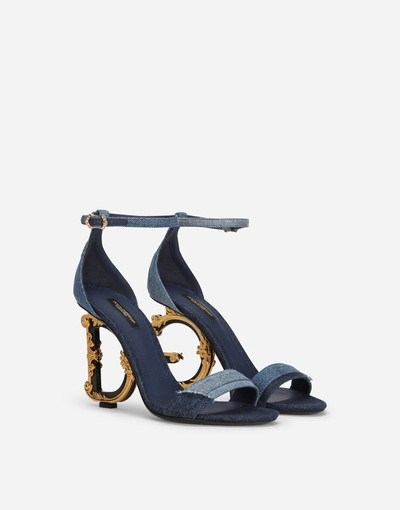 Dolce & Gabbana Patchwork denim sandals with baroque DG heel outlook