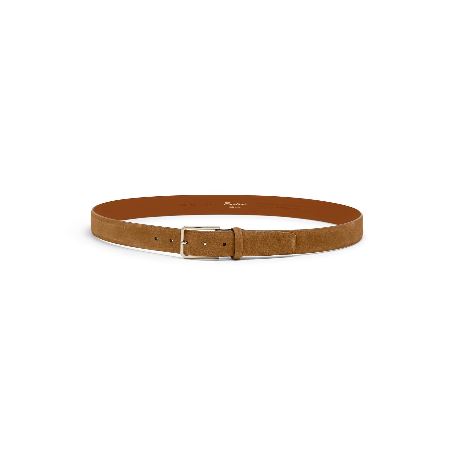 Men's light brown suede adjustable belt - 3
