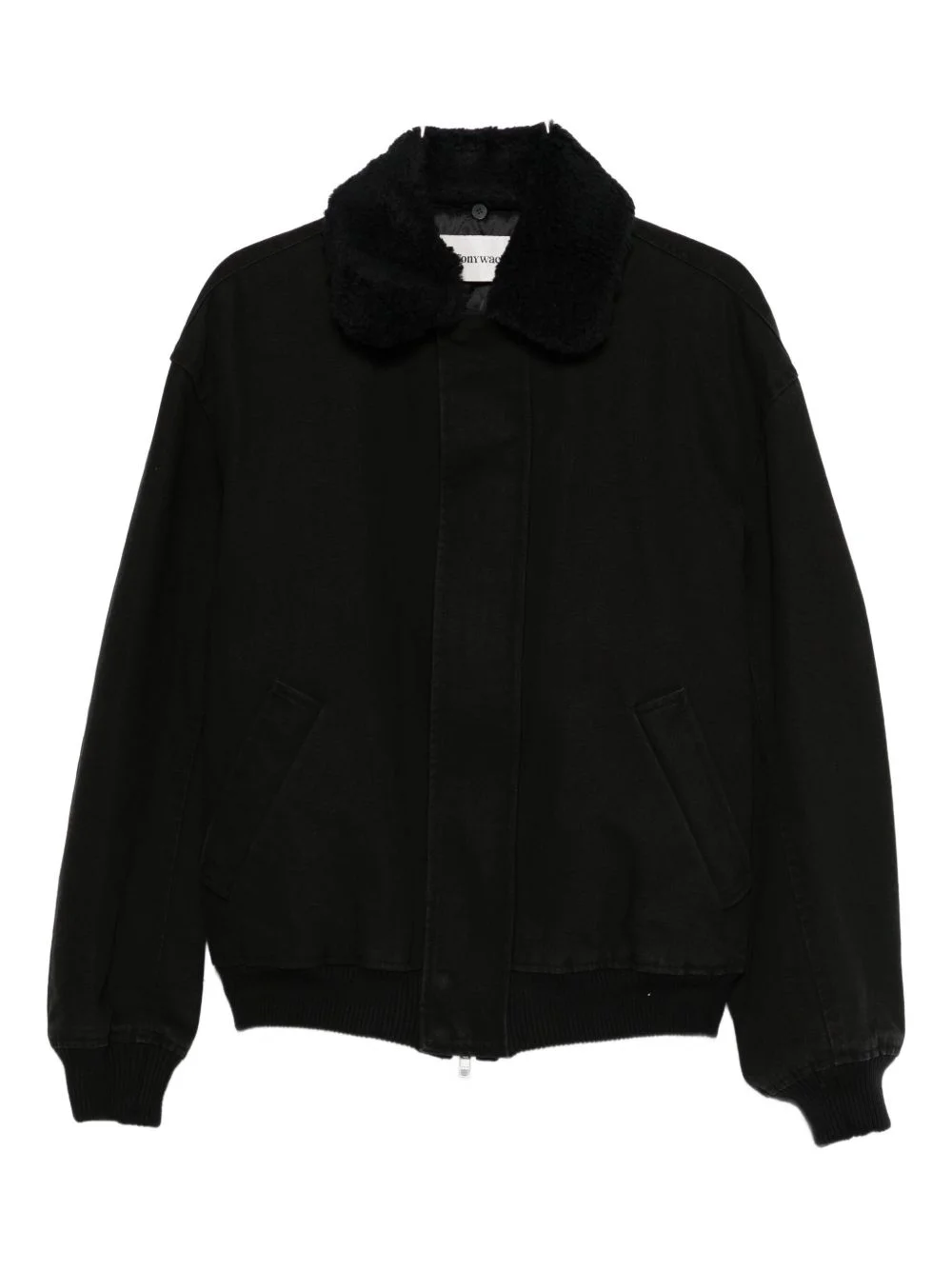 fleece-collar bomber jacket - 1