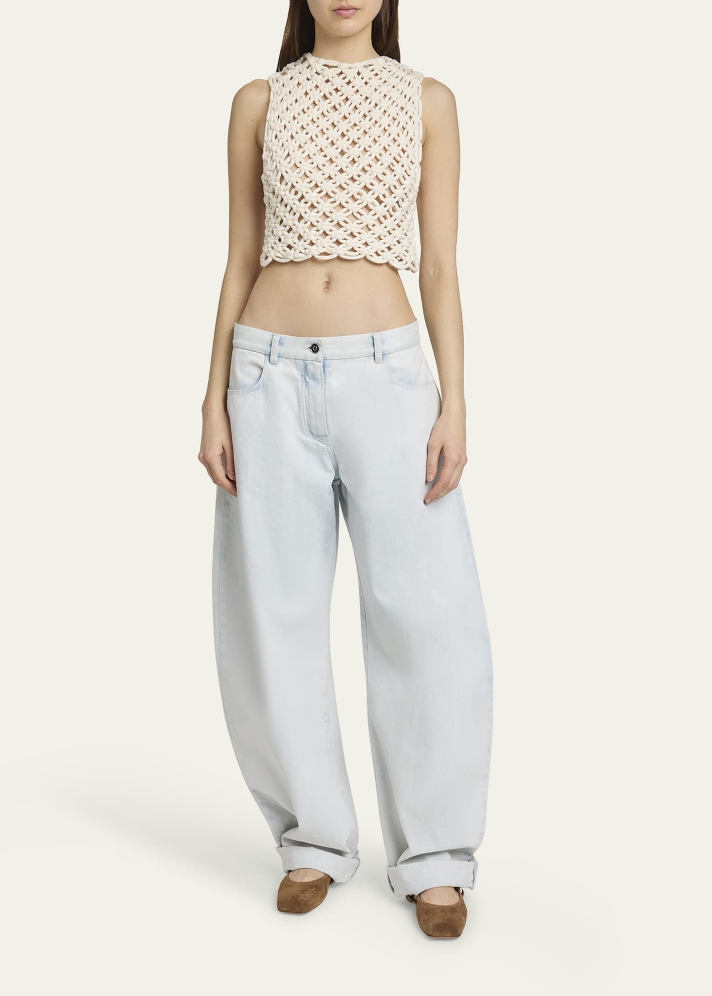Macrame Sleeveless Crop Top - 2