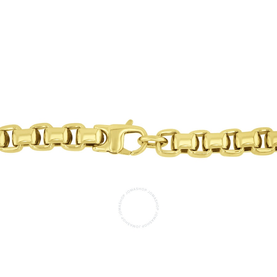 Robert Alton - Robert Alton Stainless Steel Rounded Box Link Yellow Finish Chain - 3