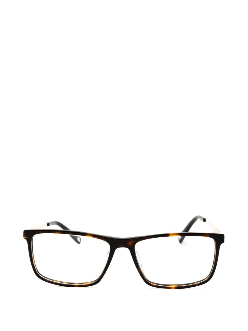 tortoiseshell-effect rectangle-frame glasses 1