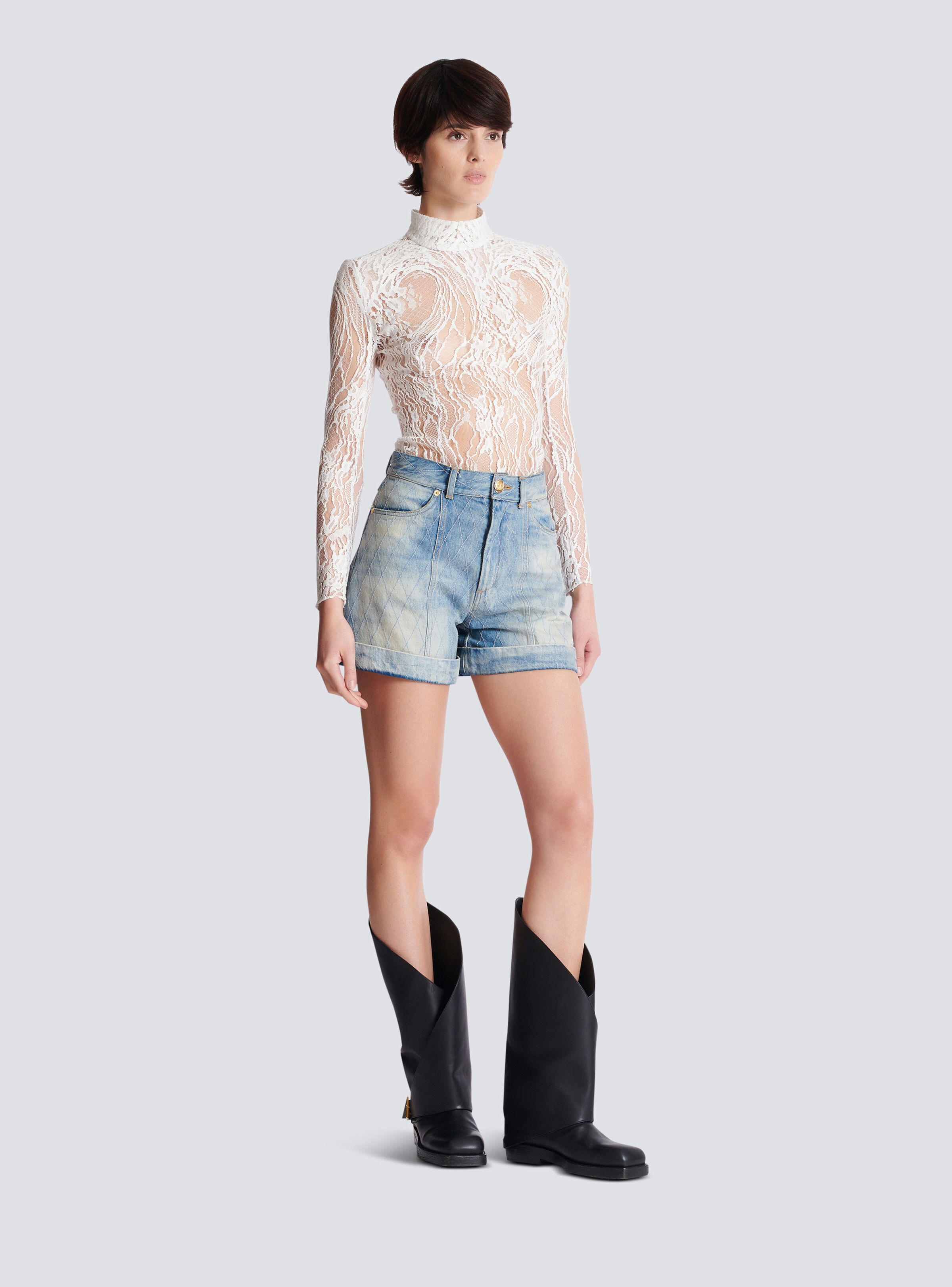Short Diamond denim shorts - 3