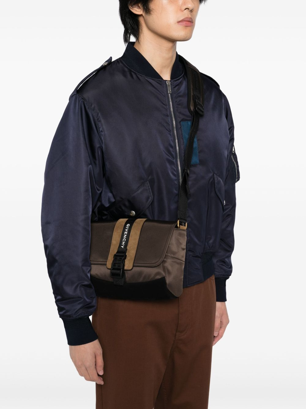logo-plaque buckle shoulder bag - 2