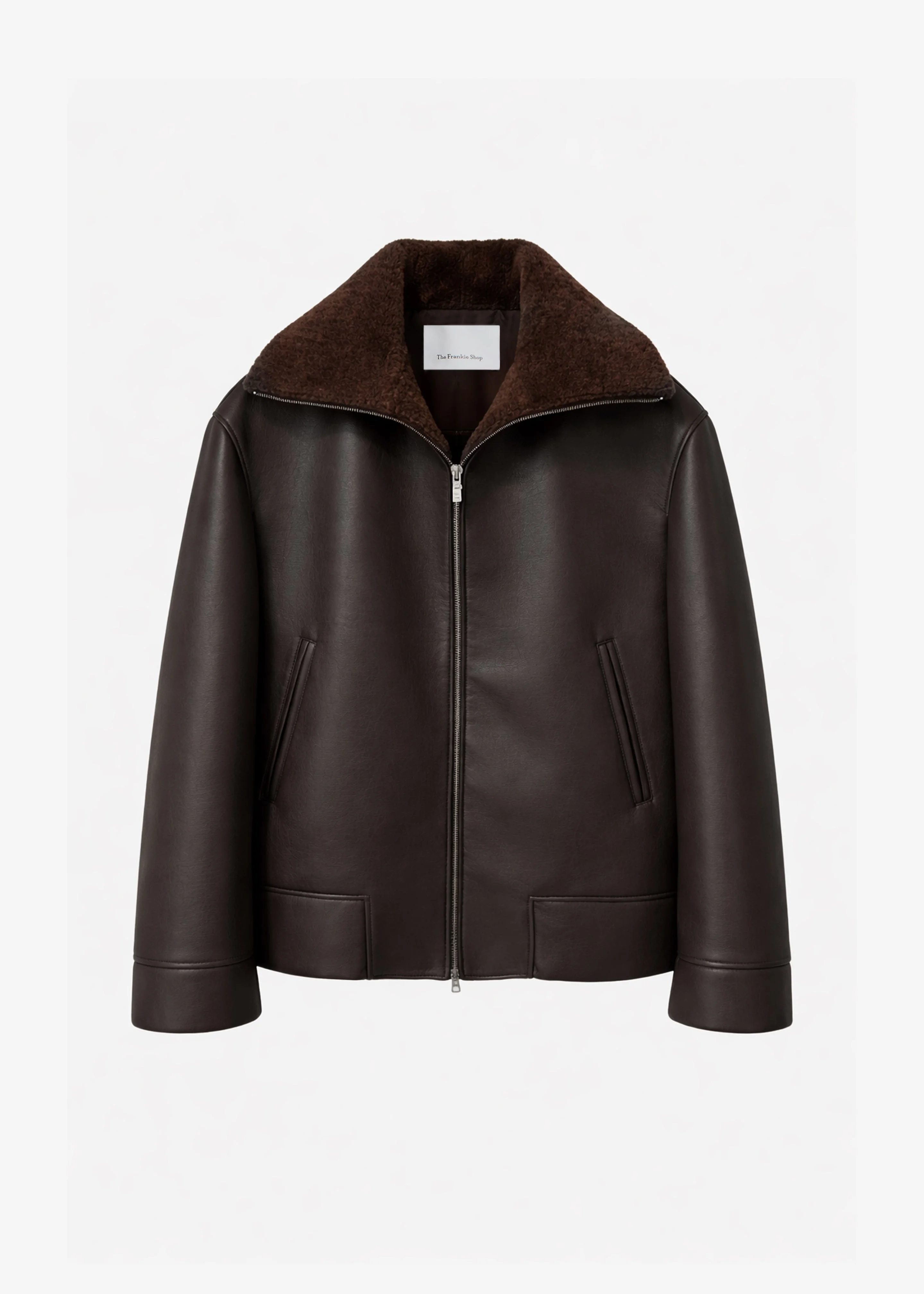 Aspen Faux Leather Jacket - Brown - 1