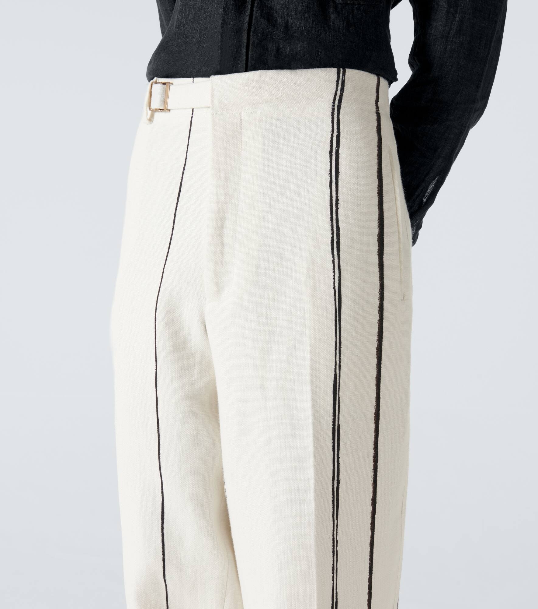 Oasi Lino striped linen straight pants - 5