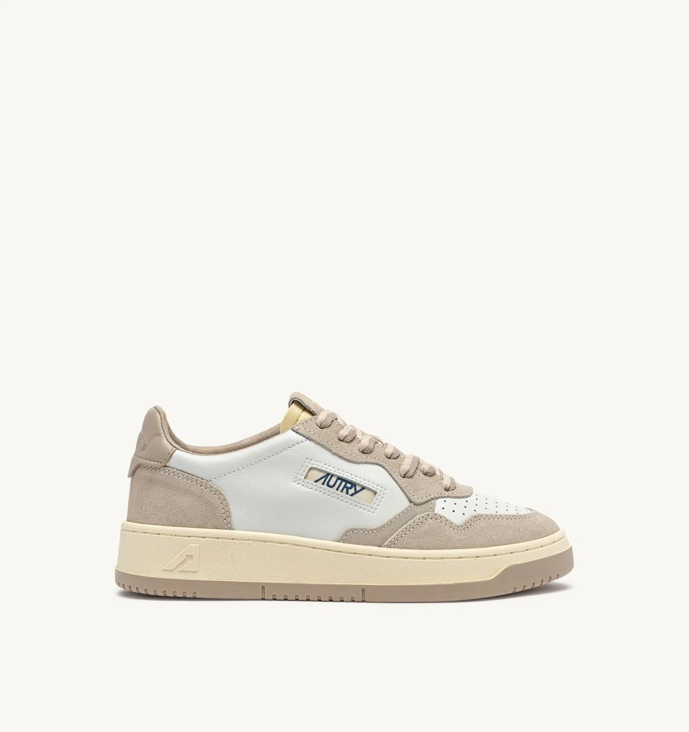 MEDALIST LOW SNEAKERS IN FEATHER GRAY AND LAMB LEATHER AND SUEDE - 1