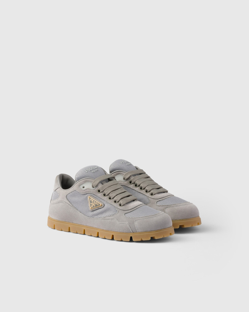 Trail mesh fabric and suede sneakers 1