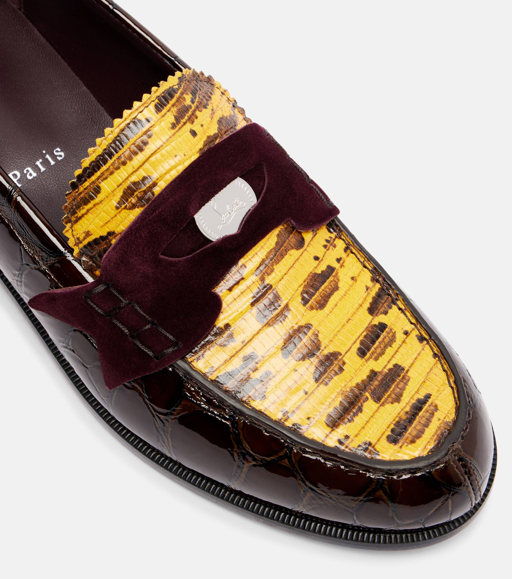 Penny croc-effect leather penny loafers - 5