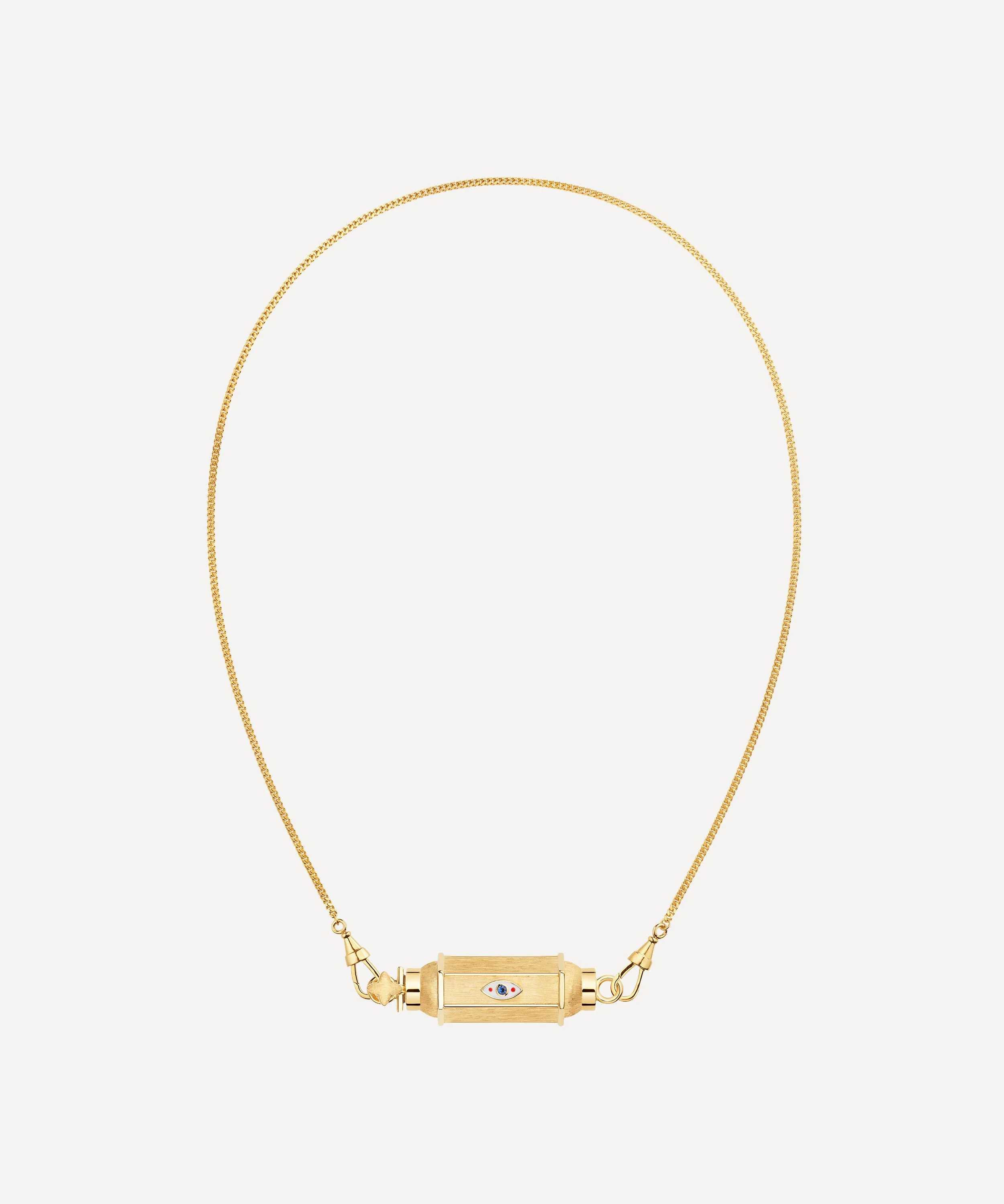 18ct Gold Evil Eye Baby Locket Necklace - 1