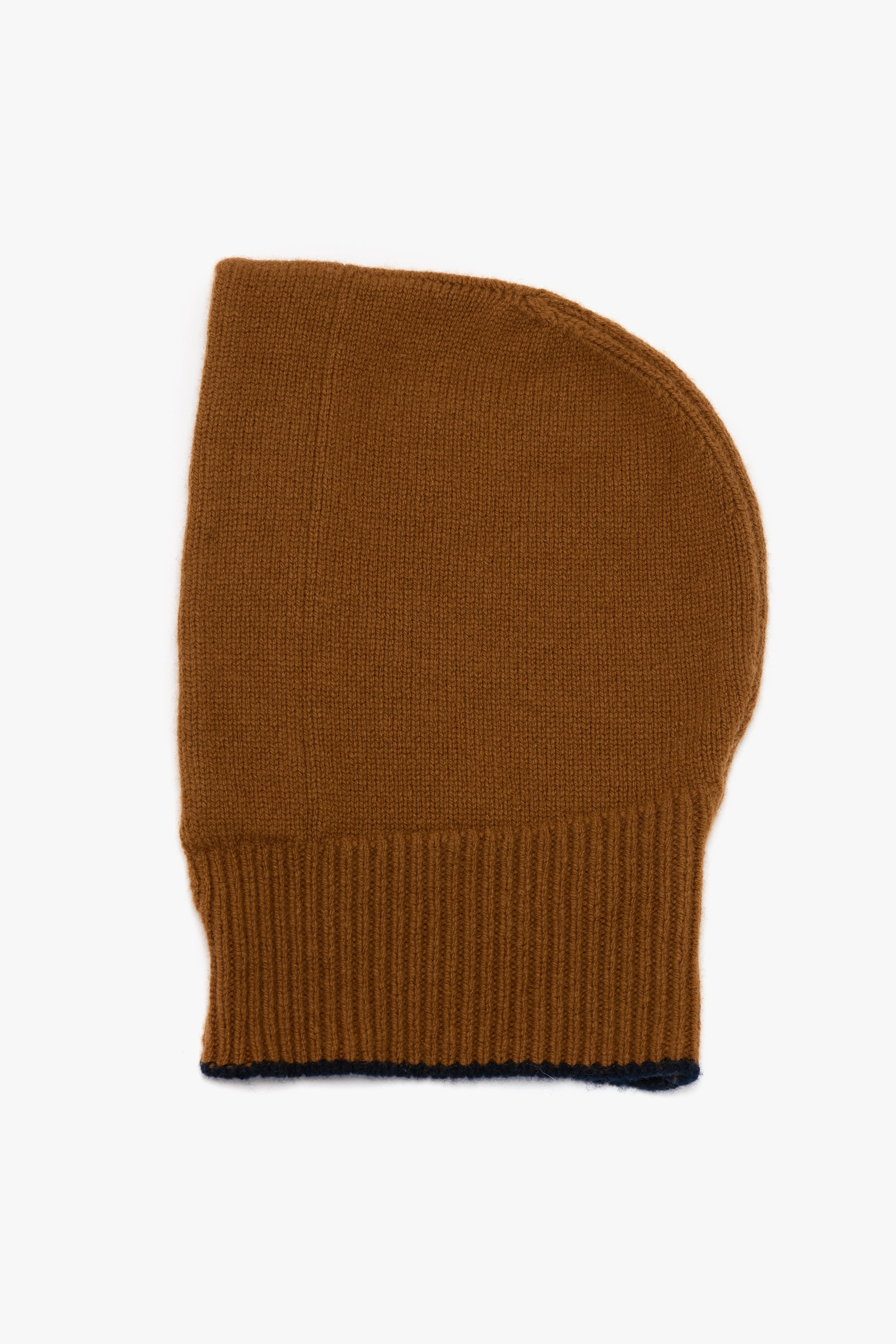 Knitted Hood In Camel-Navy - 4
