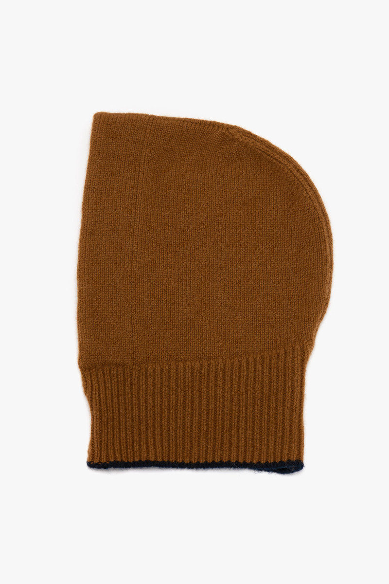 Knitted Hood In Camel-Navy 4