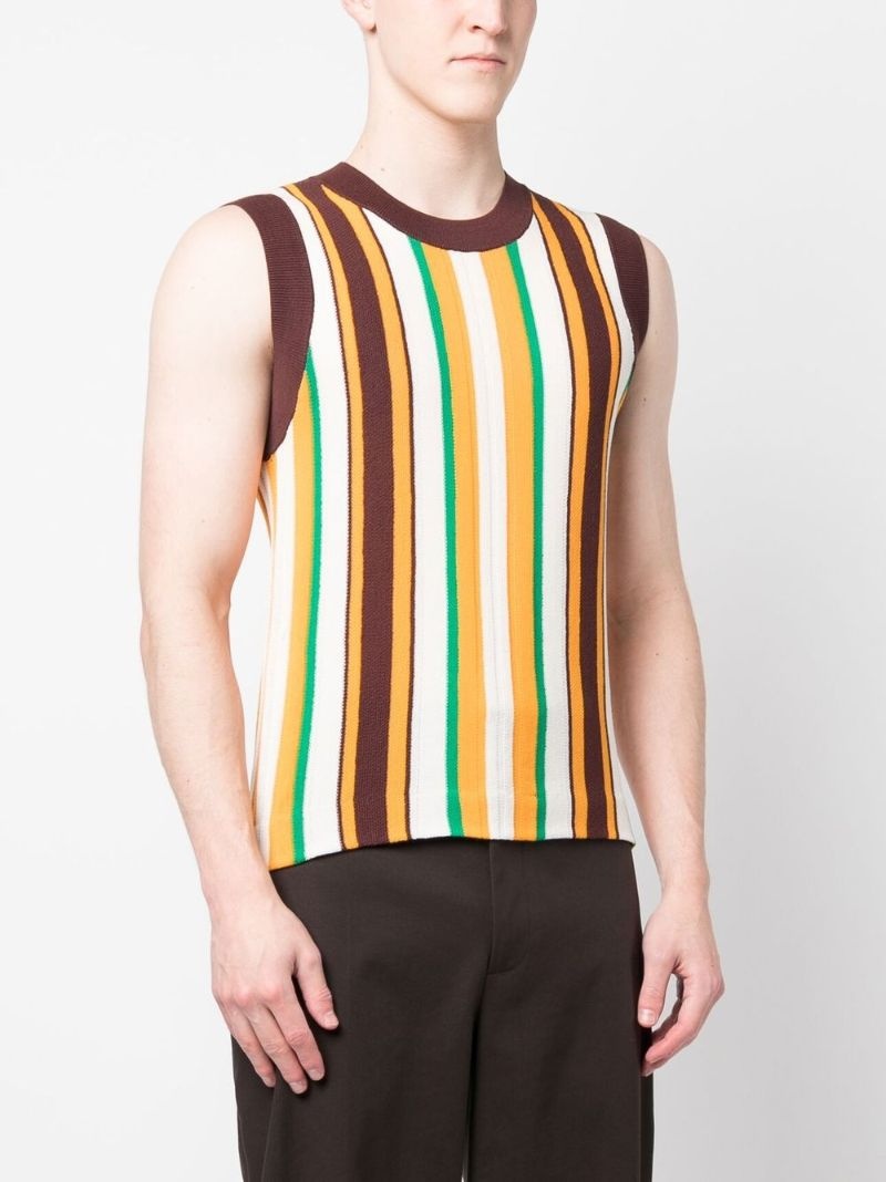 Scale striped knitted vest - 3