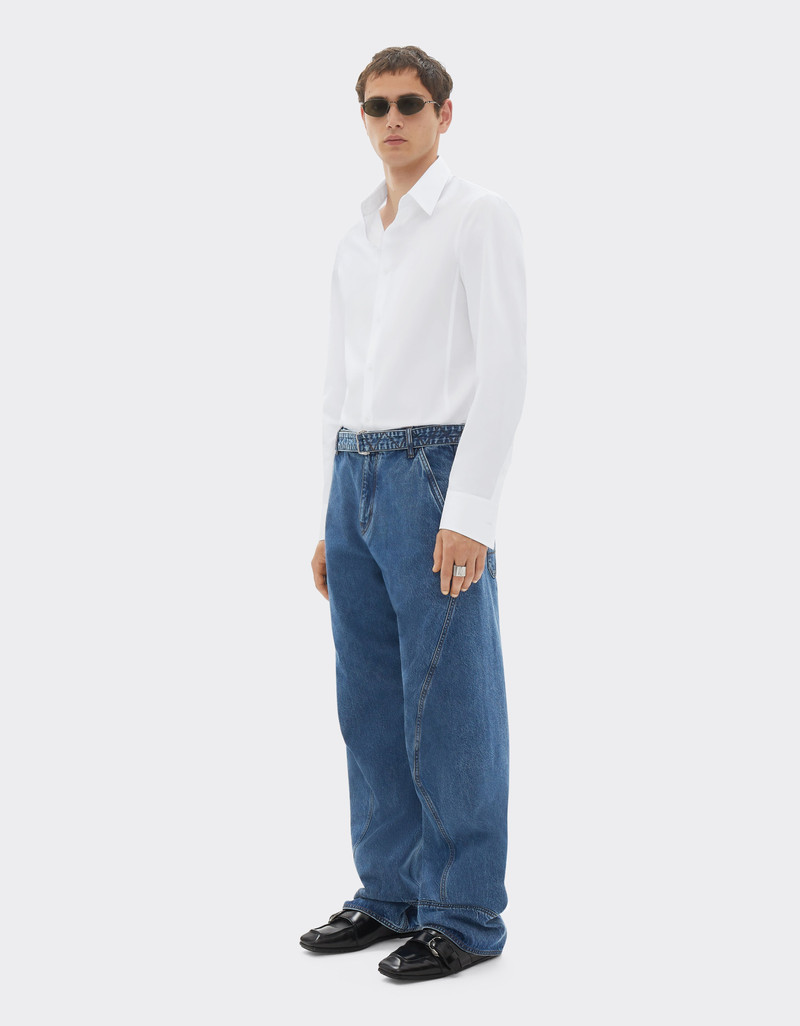 Poplin shirt with embroidered Ferrari logo 3