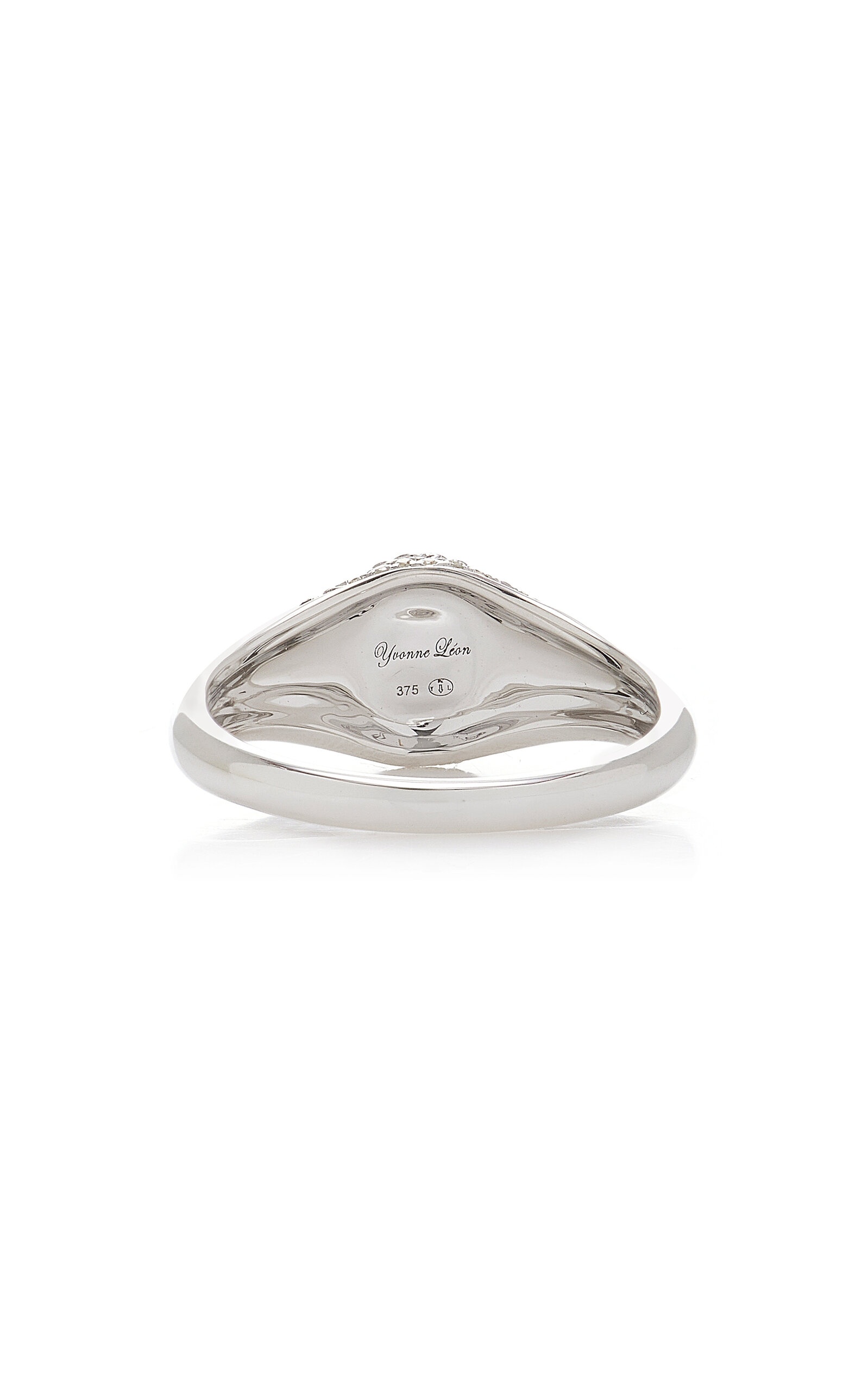 Baby Zebra 9K White Gold Diamond Signet Ring multi - 5