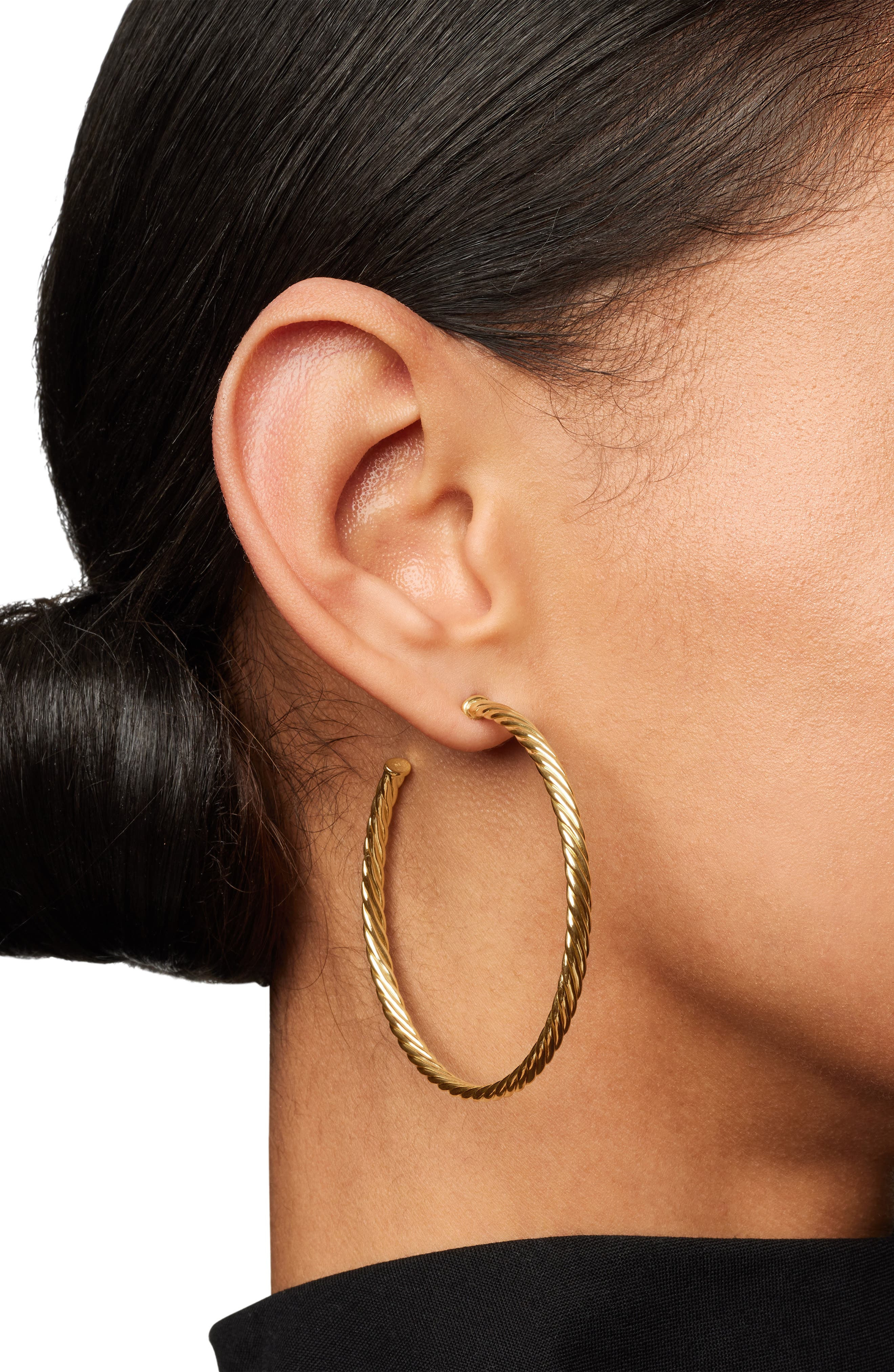 David Yurman Cable Spiral Hoop Earrings in Gold at Nordstrom - 6