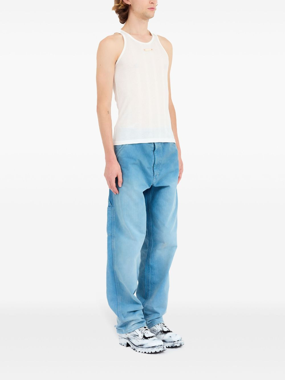 Maison Margiela Men Logo Cotton Blend Tank Top - 6