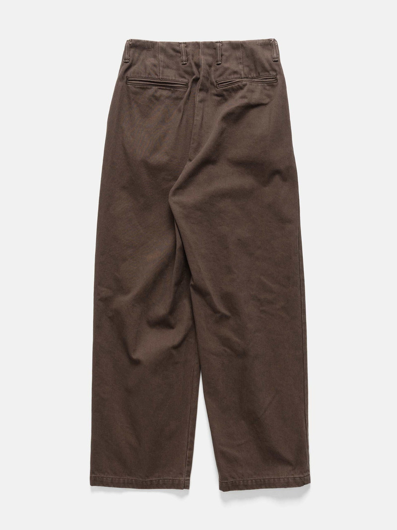 1Pleated Wide Tapered Trousers Brown 5