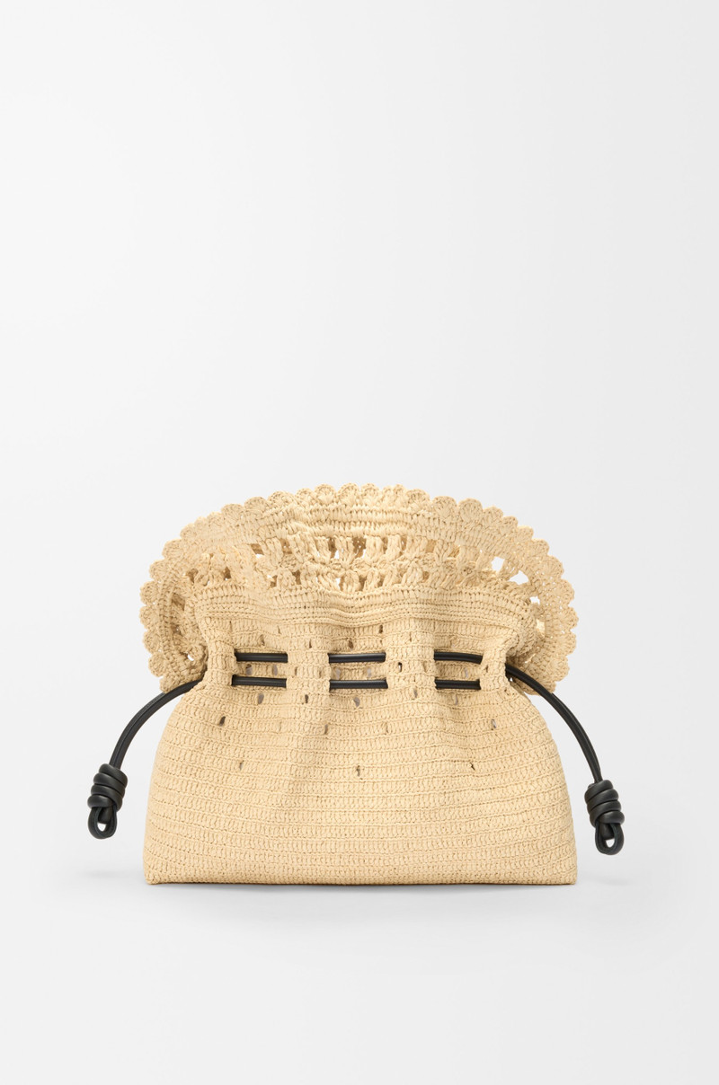 Medium Flamenco clutch in raffia 1