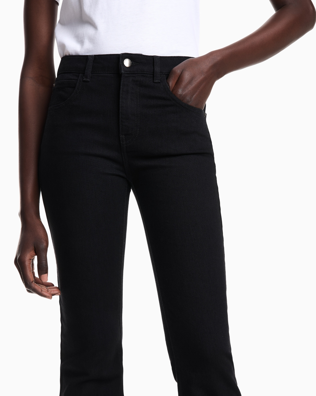 J47 Medium high-waisted, flared leg, rinsed comfort-denim jeans - 5