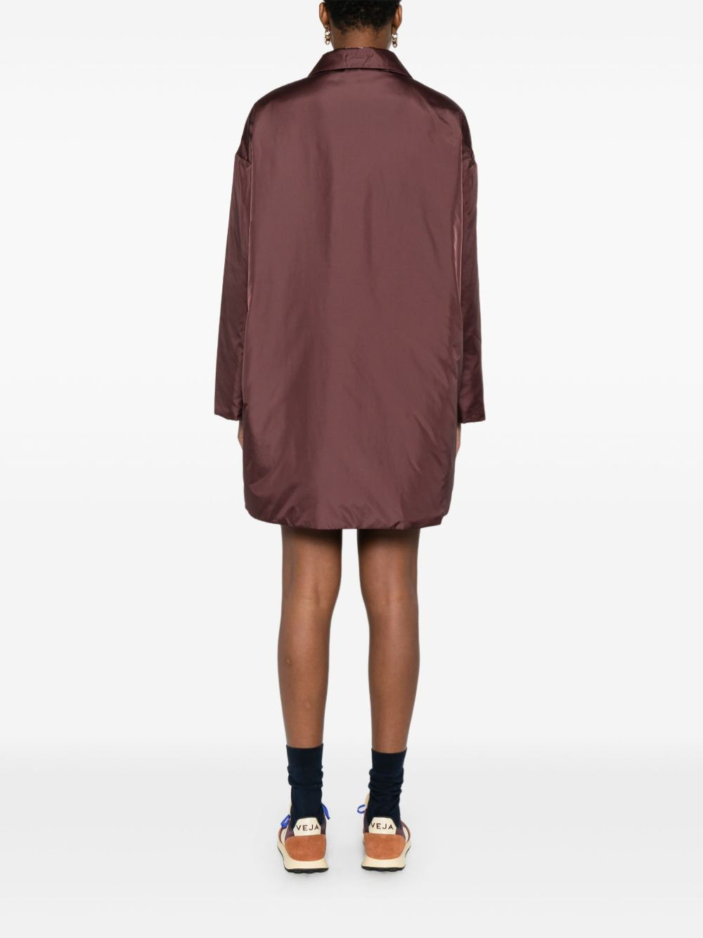 button-fastening flap-pocket coat - 4