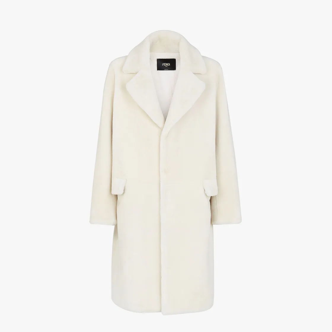 White shearling coat - 1