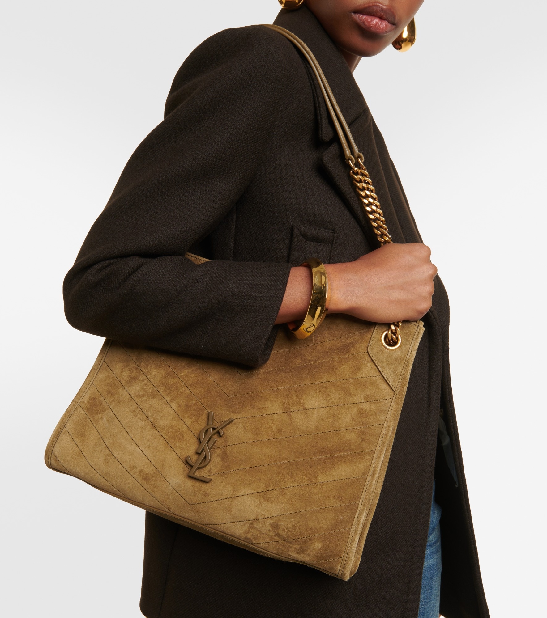 Saint laurent niki medium suede shoulder bag sale
