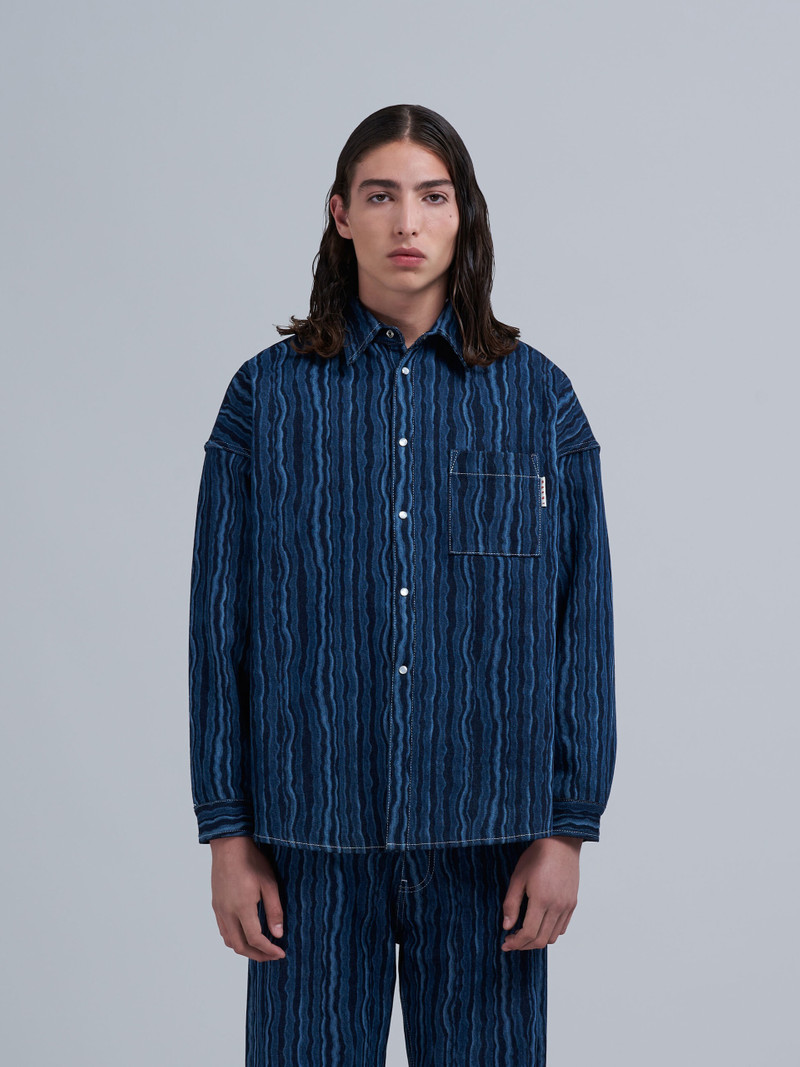 Marni STRIPED DEGRADÈ DENIM SHIRT outlook