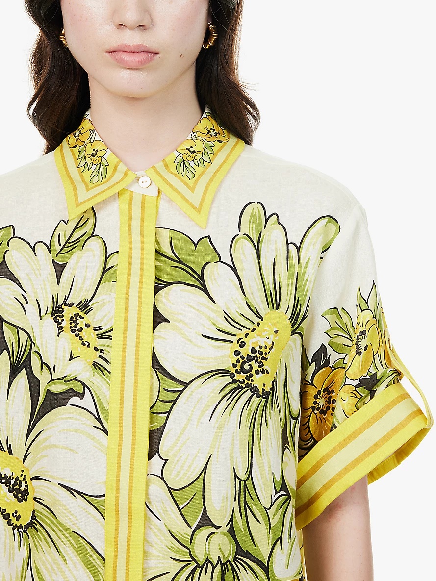 Gisela flower-print linen shirt - 5